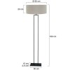 Steinhauer klassieke staande lamp Stang met hoekig frame, grijze stoffen kap, verstelbaar