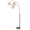 Steinhauer Sparkled Light 3-lichts verstelbare boogvloerlamp modern voor woonkamer
