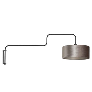 Steinhauer moderne Wandlamp Bloeba met gebogen verstelbare arm, zilveren kap