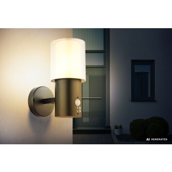Globo Compton buitenwandlamp met bewegingsmelder gevelverlichting modern E27