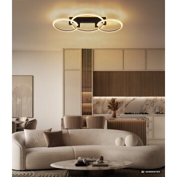 Globo Fletcher LED plafondlamp met 3 ringen, ringverlichting 4700 lm 3000 K 40 W