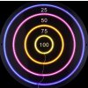 Globo Darteri LED wandlamp met neon dartborddesign voor kinderkamer, rond 46 cm