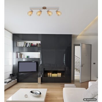 Globo Olin 4-lichts plafondspot modern voor keuken en woonkamer