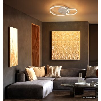 Globo Sanford LED plafondlamp met dubbele ring, moderne designlamp voor woonkamer