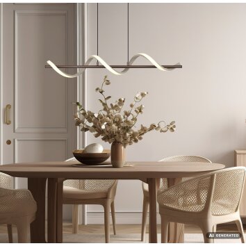 Globo Spiro LED slanke golfvormige hanglamp eettafel 80 cm 3000 K 2510 lm 20 W