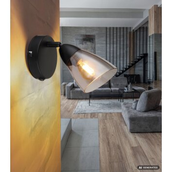 Globo Paula moderne hoekige wandlamp met schakelaar voor woonkamer en hal binnen