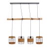 NOWA Jaro 4-lichts moderne kooi hanglamp met balk voor eetkamer en woonkamer 117 cm