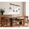 Globo Caldwell industriële balk-hanglamp 4-lichts kooi-kappen 125 cm voor eetkamer