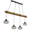 Globo Caldwell industriële balk-hanglamp 4-lichts kooi-kappen 125 cm voor eetkamer