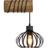 Globo Caldwell industriële wandlamp met schakelaar op snoer, E27, kooi-vormige kap