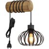 Globo Caldwell industriële wandlamp met schakelaar op snoer, E27, kooi-vormige kap