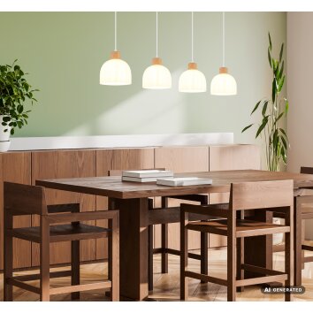 Globo Swanson hanglamp voor eettafel 4-lichts E27 113 cm lang modern model