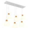 Globo Swanson stijlvolle pendellamp, 6-lichts eettafelhanglamp, lengte 105 cm