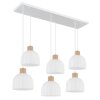Globo Swanson stijlvolle pendellamp, 6-lichts eettafelhanglamp, lengte 105 cm