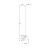 Globo Swanson hanglamp rond Ø 20 cm hoogte 120 cm E27 40 Watt voor boven de tafel