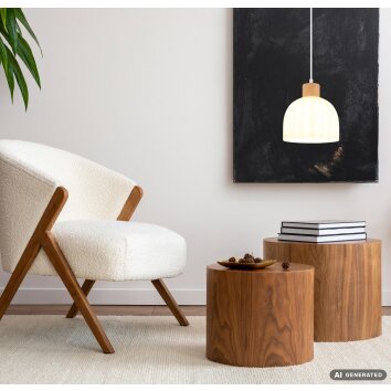 Globo Swanson hanglamp rond Ø 20 cm hoogte 120 cm E27 40 Watt voor boven de tafel