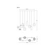 Globo Daren cluster 4-lichts hanglamp voor eetkamer en keuken E27 64,5 cm modern