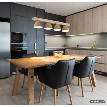 Globo Lyndon moderne 4-lichts hanglamp voor eettafel en keuken, E14, 75 cm