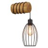 Globo Berti langwerpige industriële wandlamp met kooischerm voor hal en keuken