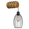Globo Berti langwerpige industriële wandlamp met kooischerm voor hal en keuken