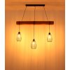 Globo Berti balkvormige hanglamp voor eettafel, industrieel, 3-lichts, E27, 115 cm