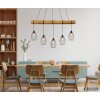 Globo Berti 5-lichts hanglamp industriële eetkamerlamp voor eetkamer 140 cm