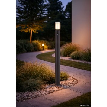 Globo Mervin padlamp met bewegingsmelder, moderne tuinlamp voor tuinpad 100 cm