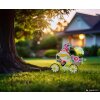 Globo SOZWE LED solarlamp tuinkabouter op fiets met 20 lampjes tuinpadverlichting