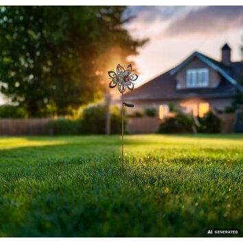 Globo ROSALI LED solar tuinspies hortensia bloem padverlichting antiek