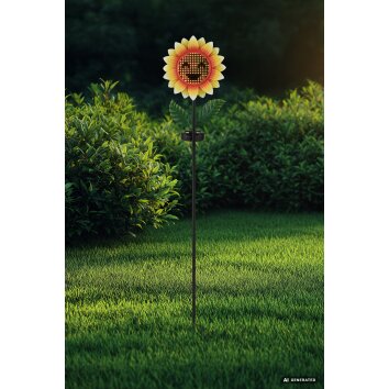 Globo CORALIE solar tuinspies zonnebloem LED 6 W 3000 K modern voor tuin en gazon