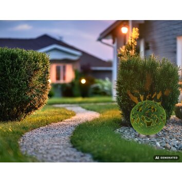 Globo BOSCO LED tuin-zonnelamp voor buiten met schakelaar, kogelvormig, Ø 20 cm, 3000 K, 6 W