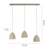 SCHÖNER WOHNEN-Kollektion TRAVENTA 3-lichts hanglamp voor eetkamer en woonkamer, modern