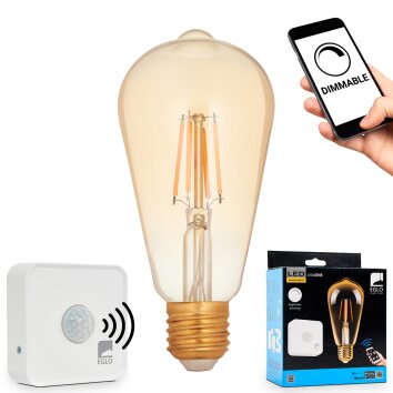 Moderne LED E27-lichtbron, 2200 Kelvin warmwit, dimbaar, Smart Home met app