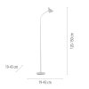 Leuchten Direkt witte LED staande lamp PIXIE, gebogen verstelbare arm, 3000 Kelvin warmwit
