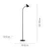 Leuchten Direkt LED vloerlamp PIXIE met gebogen, verstelbare arm, 3000 Kelvin warmwit