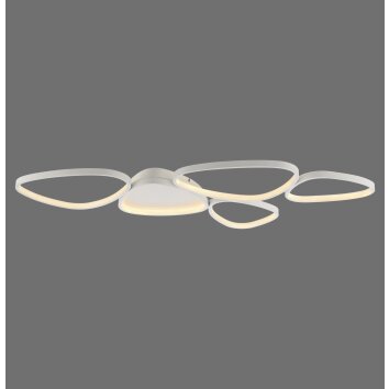 Leuchten Direkt LED-plafondlamp PEBBLES, wit, Memoryfunctie, 3000 Kelvin warmwit