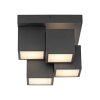 Leuchten Direkt LED plafondlamp TETRIS met 4 zwarte kubusmodules, warmwit 3000 Kelvin