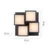 Leuchten Direkt LED plafondlamp TETRIS met 4 zwarte kubusmodules, warmwit 3000 Kelvin