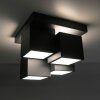 Leuchten Direkt LED plafondlamp TETRIS met 4 zwarte kubusmodules, warmwit 3000 Kelvin