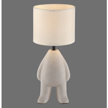 Leuchten Direkt moderne tafellamp TED met beige keramische voet in figuurvorm