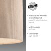 Leuchten Direkt hanglamp DURO met cilindervormige geribbelde beige stoffen kap