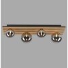 Just Light plafondlamp GERDA met houten lamellen en 4 rookkleurige kappen