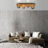 Just Light plafondlamp GERDA met houten lamellen en 4 rookkleurige kappen