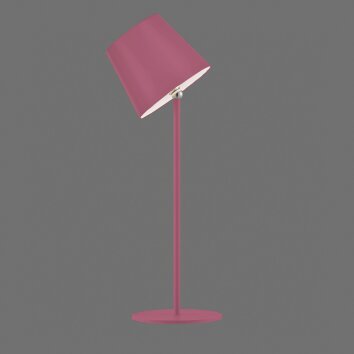 Leuchten Direkt LED tafellamp BOTERIA in roze met verstelbare kap, 3000 Kelvin warmwit