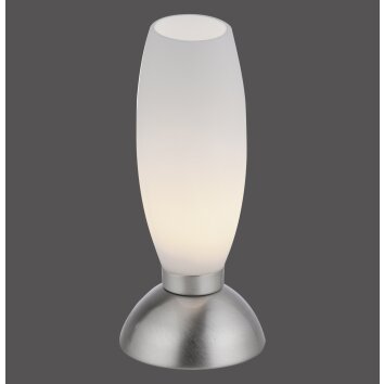 Paul Neuhaus tafellamp JOY met langwerpige witte glazen kap, 3000 Kelvin warmwit