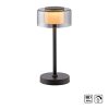 Paul Neuhaus LED tafellamp RIKA, rookglaskap, geheugenfunctie, warmwit 3000 Kelvin