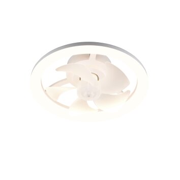 Reality ronde witte LED plafondventilator Pajala, instelbare lichtkleur 2700-6500 Kelvin