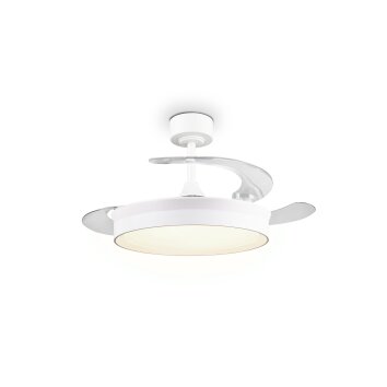 Reality LED plafondventilator Kerava, wit, instelbare lichtkleur 2700-6500 Kelvin