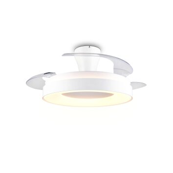 Reality plafondventilator LED Vansbro, wit, dimbaar, lichtkleur instelbaar 2700-6500 Kelvin