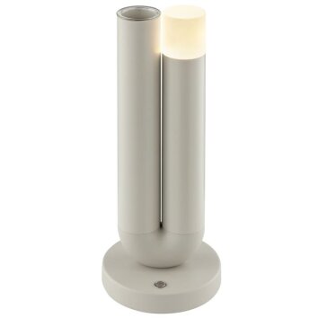 Brilliant LED tafellamp Sayu, beige, 2700 Kelvin warmwit, voor balkontafel, trapdimmer